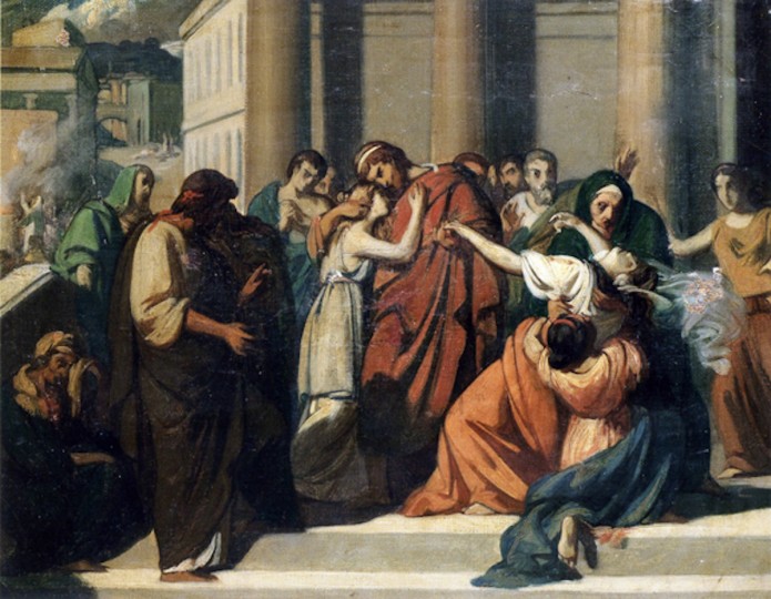 <p>En la 'Poética' Aristóteles usa la tragedia de Edipo rey para enseñar cómo estructurar la tragedia perfecta. En la imagen, 'Edipo se despide de Yocasta', de Alexandre Cabanel.</p>