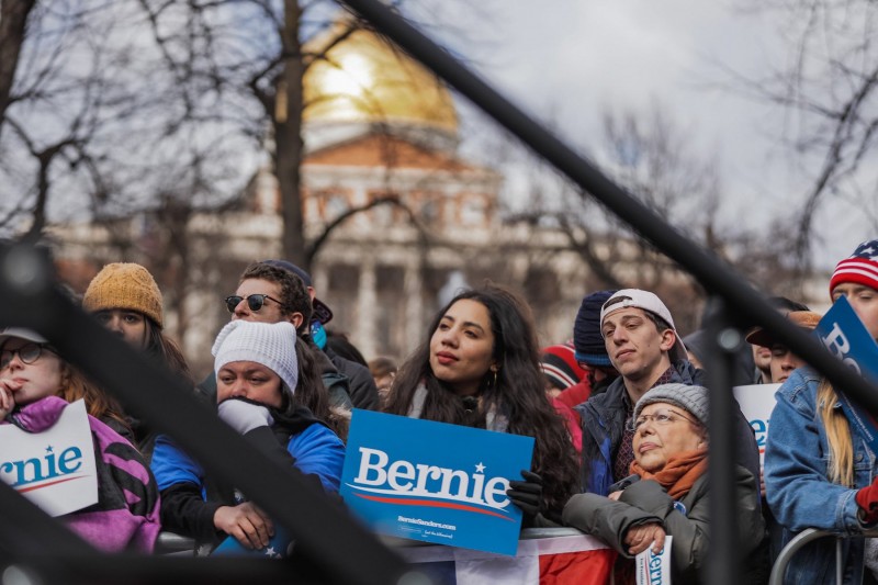 <p>Seguidores de Bernie Sanders en su mitin de Boston el pasado 29 de febrero.</p>