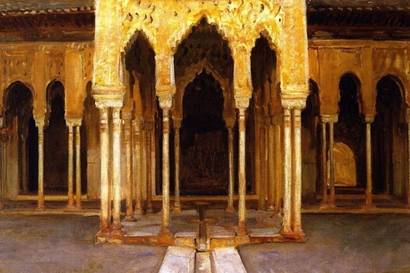 <p>La Alhambra. Patio de los leones, de John Singer Sargent, 1895.</p>