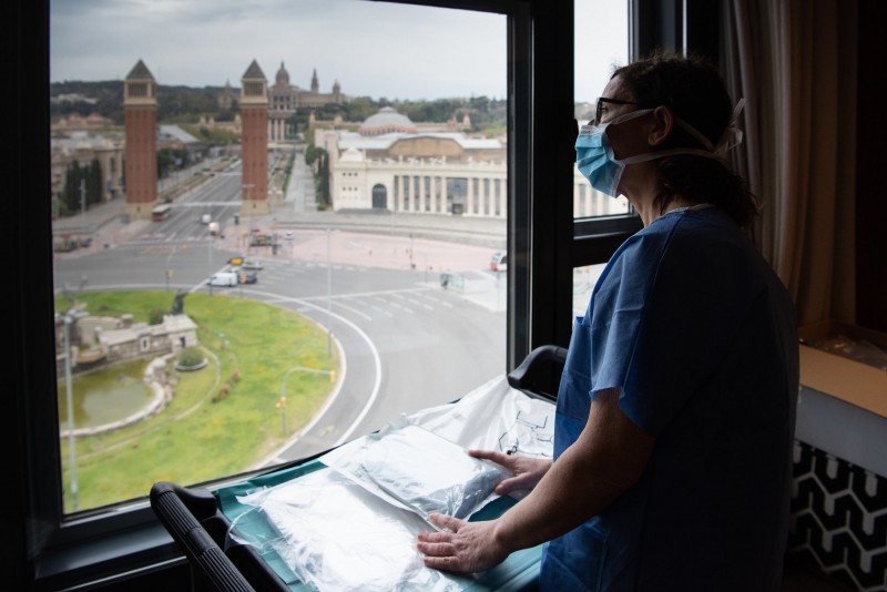 <p>Atención a pacientes de covid en el Hotel Plaza 15.</p>