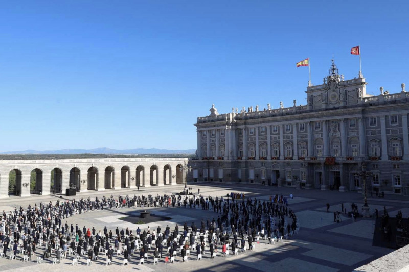 <p>Homenaje de Estado por las víctimas de la covid-19 en el Palacio Real de Madrid. </p>
