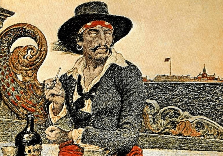 <p>El capitán William Kidd representado en una pintura de Howard Pyle de 1902.</p>