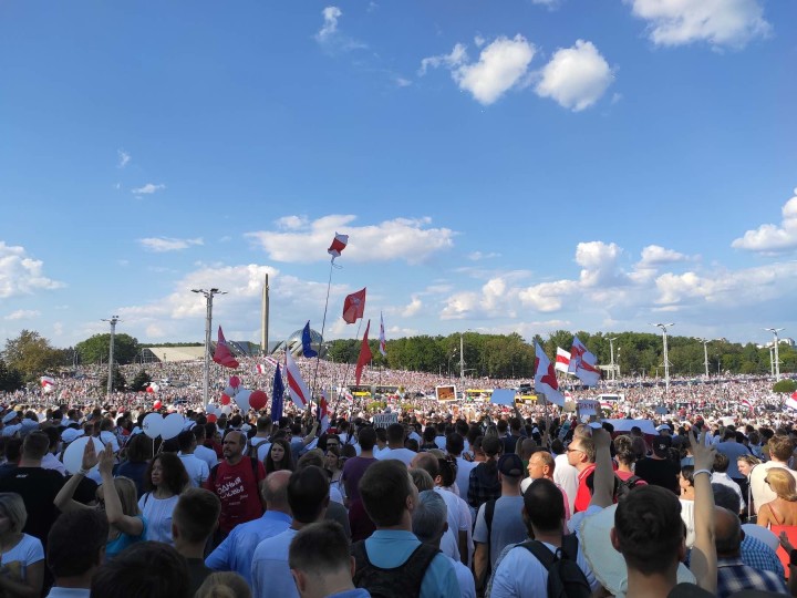 <p>Protestas en Bielorrusia, el 16 de agosto.</p>
