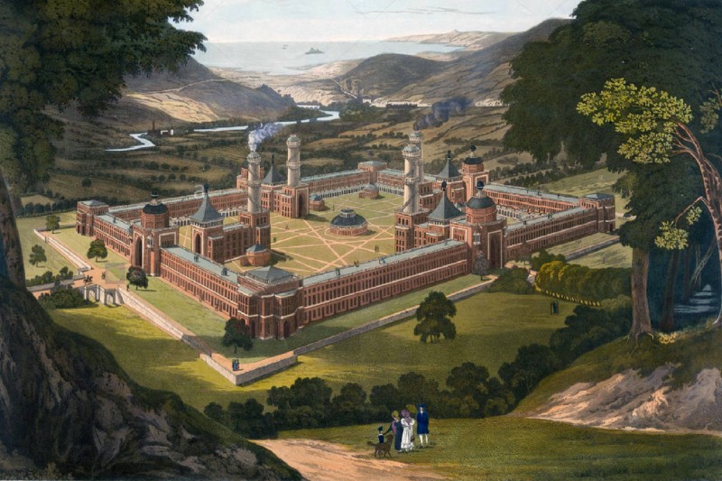 <p>La comunidad de New Harmony, tal y como la proponía Robert Owen. F. Bates, Londres, 1838. Imagen recortada.</p>