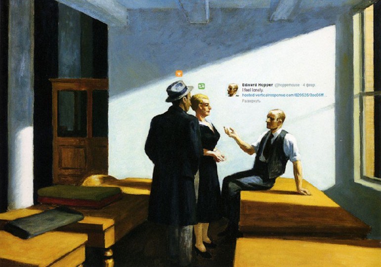 <p>Modificación de 'Conference at Night' ('Reunión nocturna'), uno de los cuadros de Edward Hopper.</p>