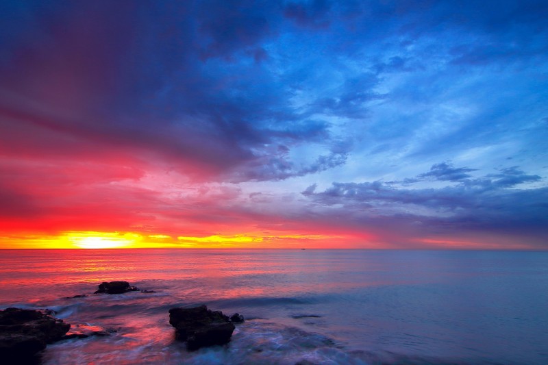 <p>Amanecer en la playa de la Misericordia (Málaga).</p>