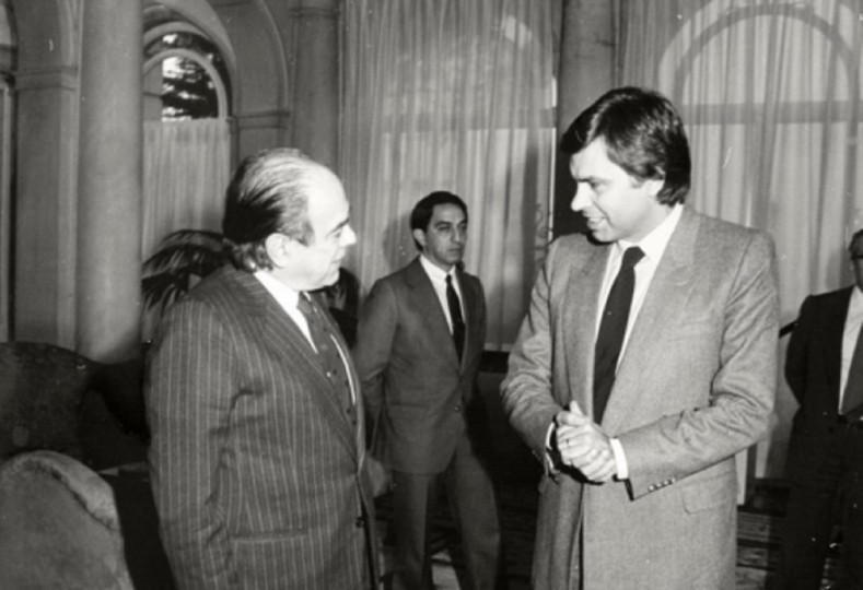 <p>El presidente de la Generalitat, Jordi Pujol, y el presidente del Gobierno, Felipe González, en 1983.</p>