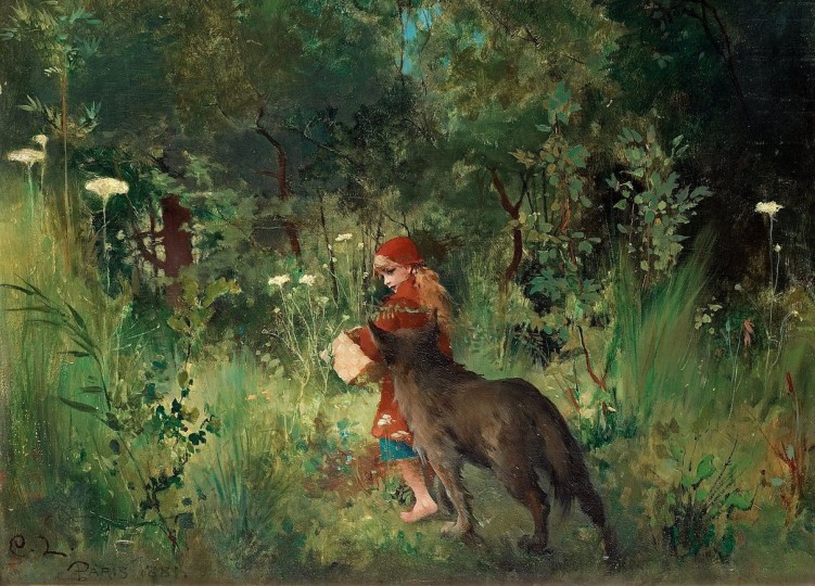 <p>Caperucita Roja. Óleo de Carl Larsson pintado en 1881.</p>