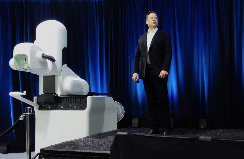 <p>Elon Musk en la presentación del implante de Neuralink.</p>