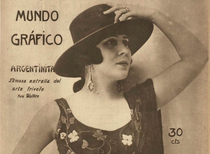 <p>Detalle de la portada de Mundo Gráfico (1925) protagonizada por La Argentinita. </p>