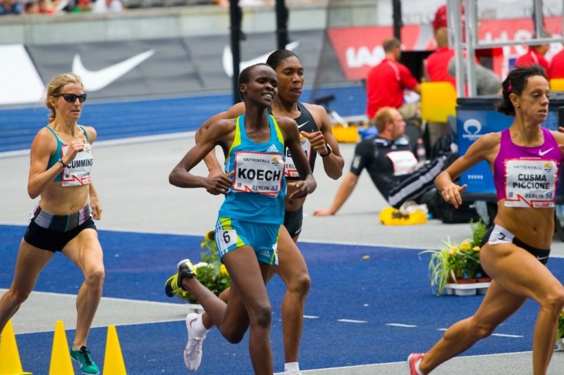 <p>Competición de 800 metros femeninos en el Istaf Berlin 2010, en la que participó Caster Semenya.</p>