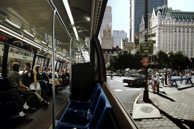 <p><em>The Plaza</em> (1991), obra del pintor hiperrealista Richard Estes.</p>