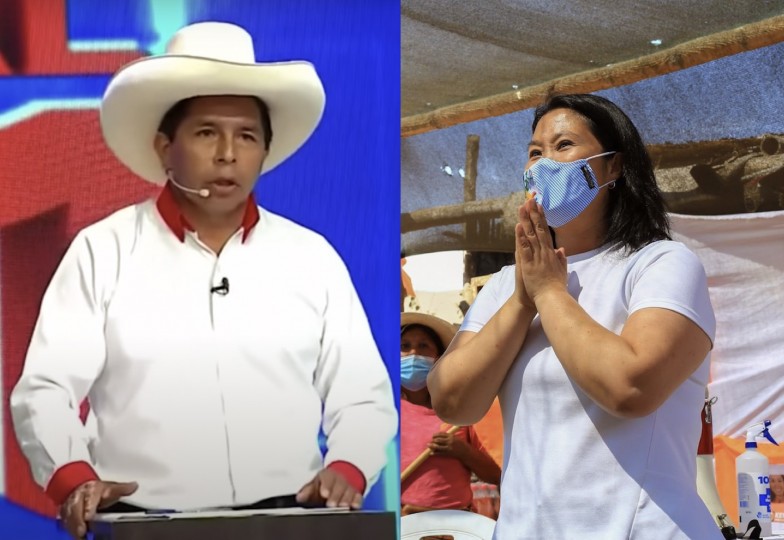 <p>Los candidatos a la Presidencia de la República de Perú Antonio Castillo (izquierda) y Keiko Fujimori (derecha).</p>