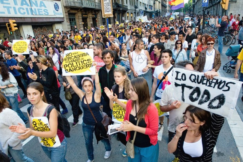 <p>Protestas del 15M en Barcelona.</p>