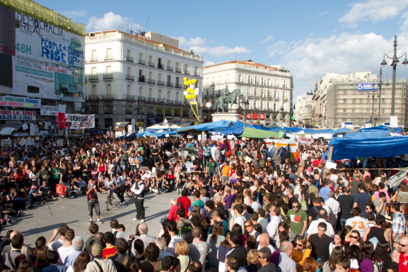 <p>Protestas del 15M en la Puerta del Sol de Madrid, mayo de 2011.</p>