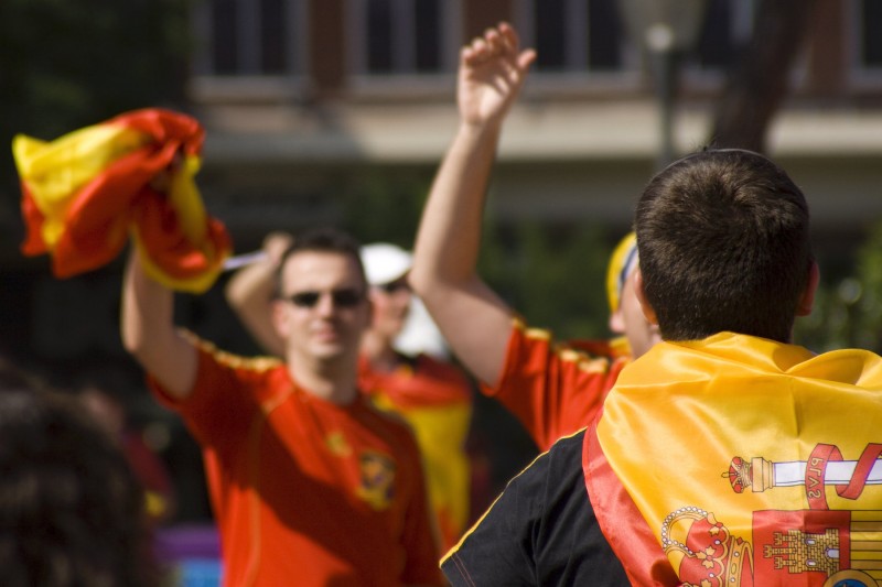 <p>Animando a España en Colón durante la Eurocopa de 2008.</p>