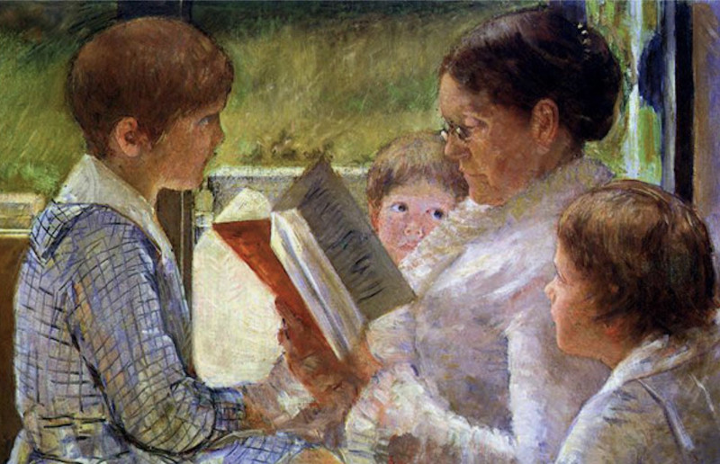 <p><em>Leyendo a los niños</em> (1880).</p>