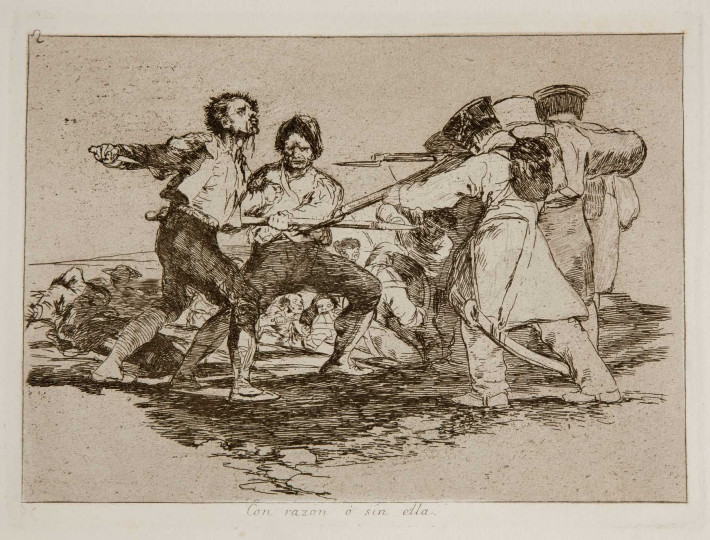 <p>Con razón o sin ella, Francisco de Goya y Lucientes, 1810-1814.</p>