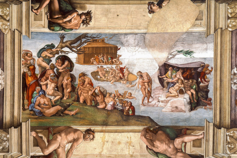<p>Fresco de la Capilla Sixtina 'El diluvio universal', de Miguel Ángel.</p>