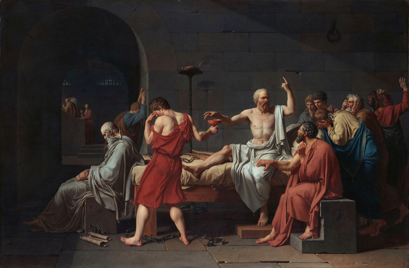 <p>La muerte de Sócrates. Jacques-Louis David, 1787. </p>