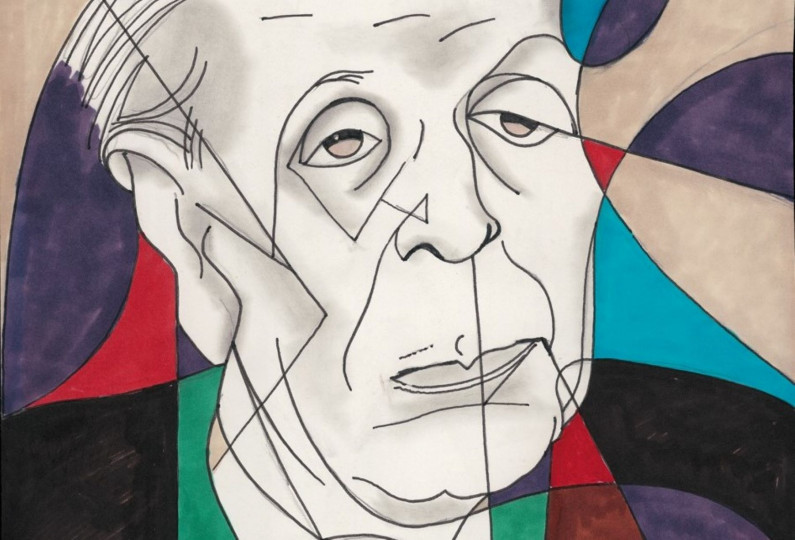 <p>Detalle de un retrato de Jorge Luis Borges (1965).</p>