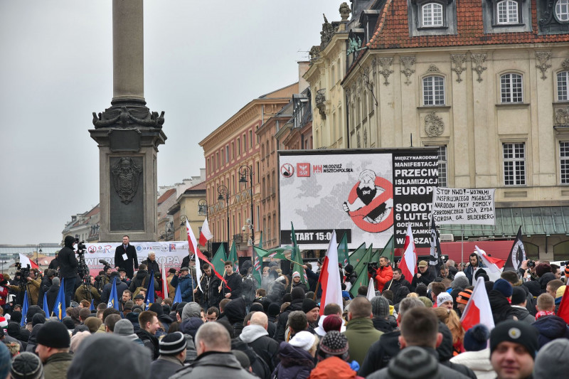 <p>Manifestación organizada por el Movimiento Nacional y la Juventud Polaca en Varsovia (Polonia), el 6 de febrero de 2016.</p>