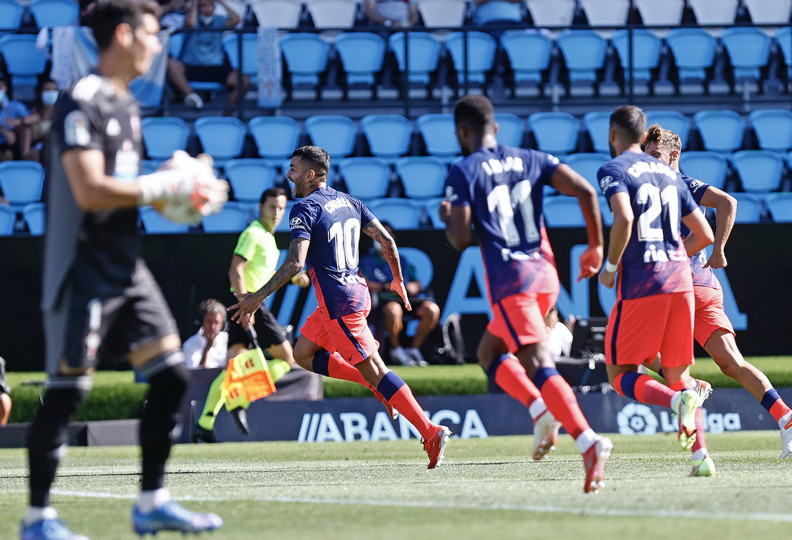 <p>Correa celebra el primer gol de la temporada.</p>