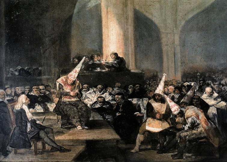 <p>Auto de fe de la Inquisición (Goya, 1812-1819).</p>