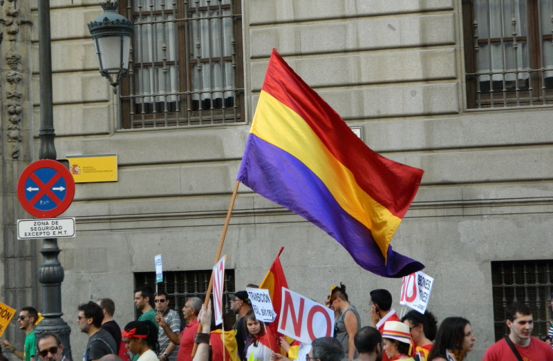 <p>Manifestación a favor de un referéndum sobre la monarquía en 2014 en Madrid.</p>