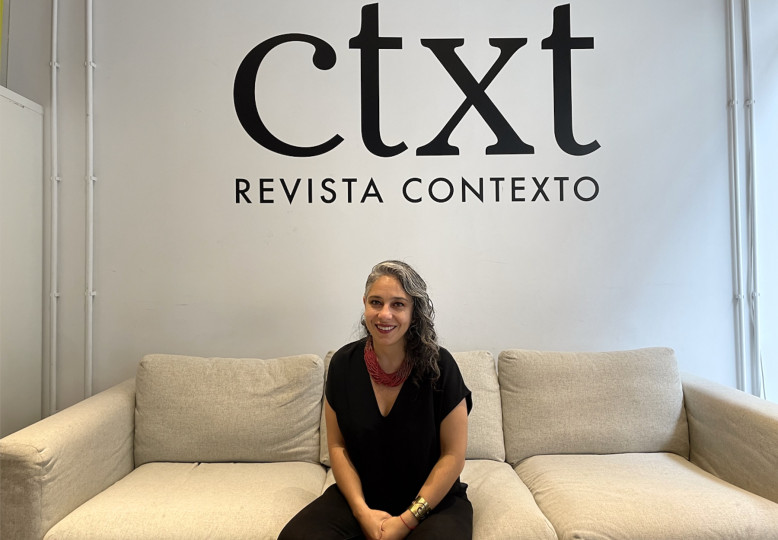 <p>La artista colombiana María José Pizarro, en la redacción de CTXT (Madrid, España).</p>