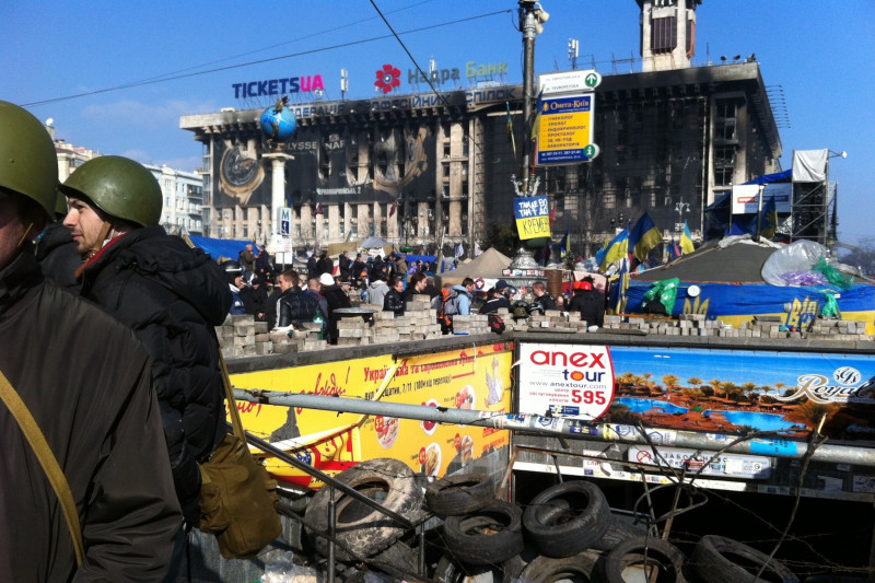 <p>Plaza Maidan (Kiev), en febrero de 2014. </p>