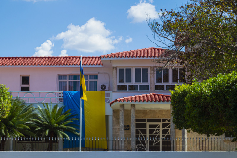 <p>Embajada de Ucrania en La Habana.</p>