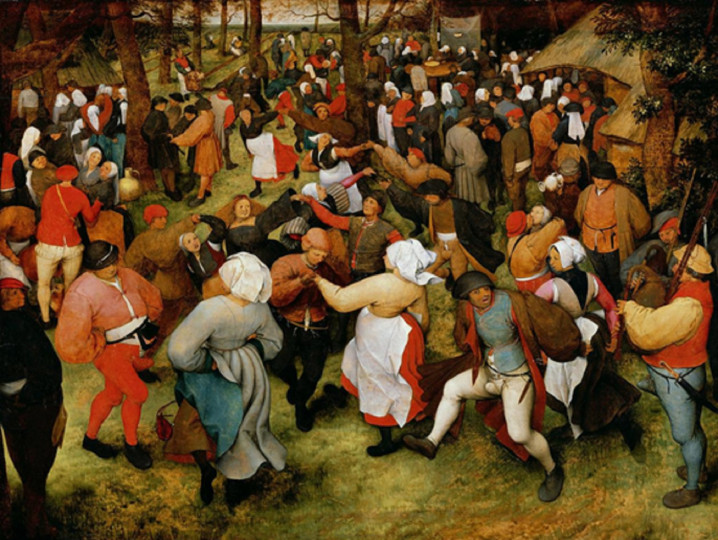 <p>'Baile de boda'. Pieter Brueghel (1566), Instituto de Artes de Detroit.</p>