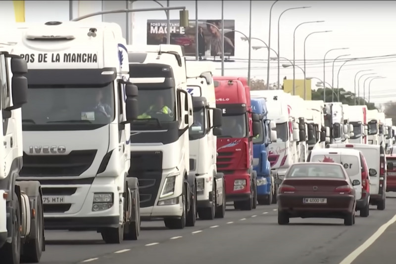 <p>Marcha de camioneros en Mérida.</p>