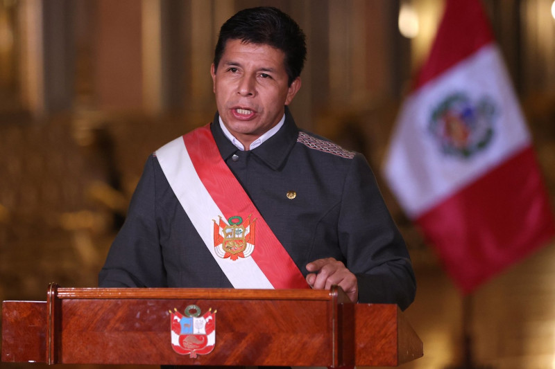 <p>Pedro Castillo, sin el sombrero chotano que lo acompañó como su sombra desde la campaña electoral.</p>