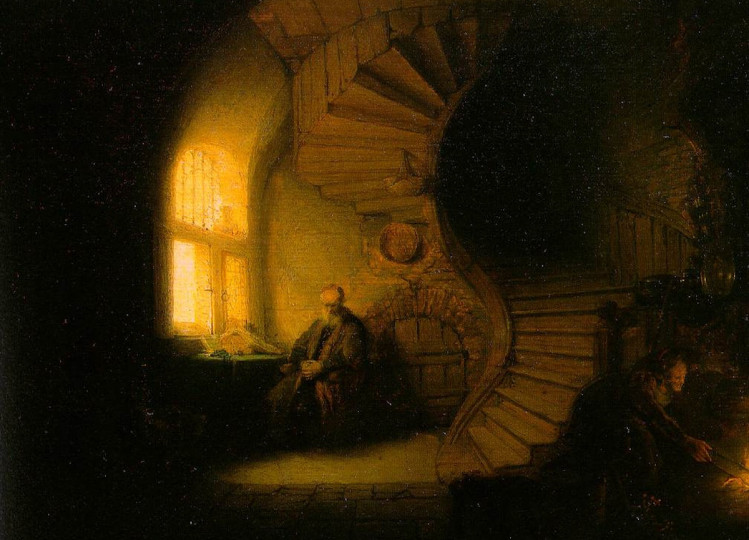 <p>'Filósofo en meditación', pintado por Rembrandt en 1632 y conservado en el Louvre.</p>