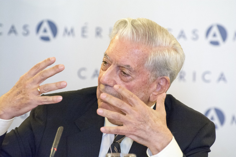 <p>Mario Vargas Llosa durante la presentación de un libro en 2015. </p>