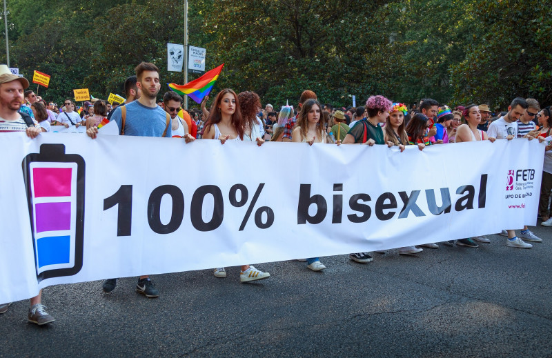 <p>Manifestantes en el Orgullo de 2018 en Madrid.</p>