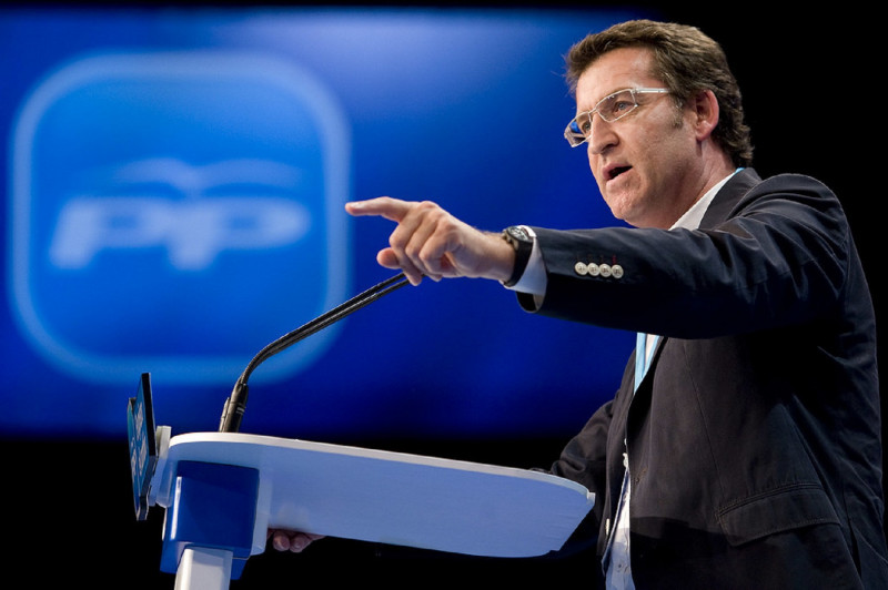 <p>Alberto Núñez Feijoo durante una convención del PP. </p>