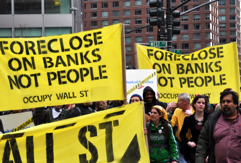 <p>Manifestantes del movimiento Occupy Wall Street.</p>