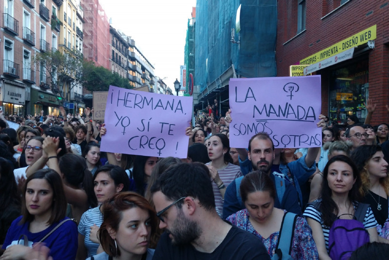 <p>Protestas en las calles de Madrid por la sentencia en el Caso de La Manada.</p>