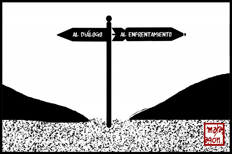 <p>Diálogo o enfrentamiento.</p>