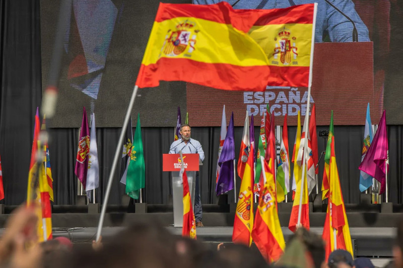 <p>Santiago Abascal, durante el evento Viva 22. </p>