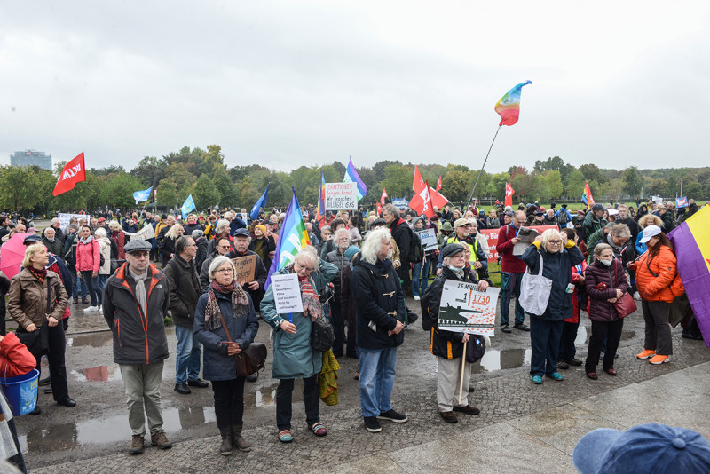 <p>Concentración de la Coordinadora por la Paz de Berlín.</p>