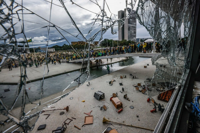 <p>Imagen del asalto golpista en Brasilia.</p>