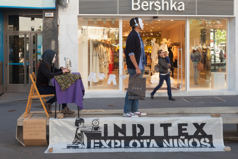 <p>Imagen de una protesta contra Inditex ocurrida en Galicia en 2013. </p>