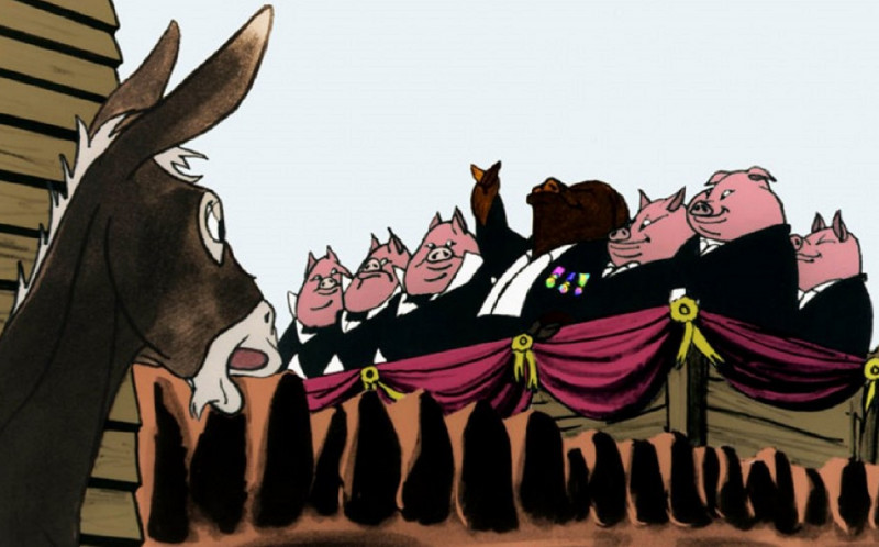 <p>Fotograma de la película de animación <em>Animal farm</em> (Halas y Batchelor, 1954).</p>