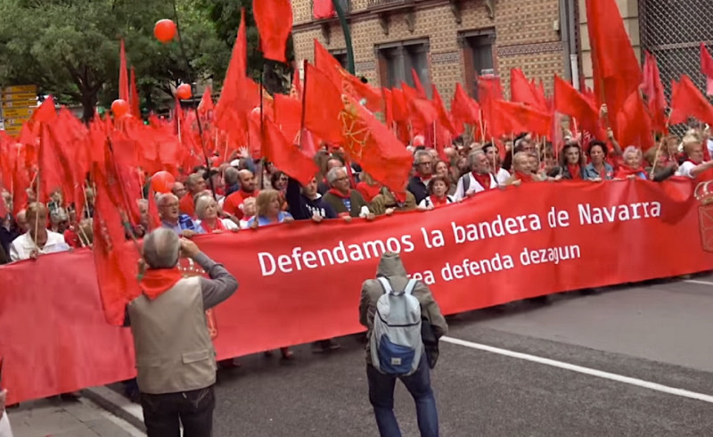 <p>Manifestación en Pamplona en junio de 2017 en defensa de la bandera de Navarra. </p>