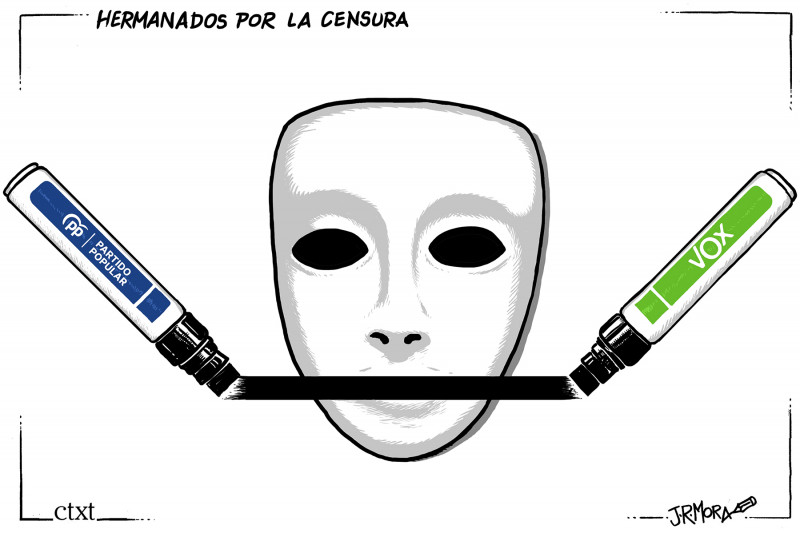 <p>Hermanados en la censura /<strong> J.R. Mora.</strong></p>