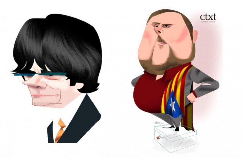 <p>Carles Puigdemont y Oriol Junqueras. / <strong>Luis Grañena</strong></p>